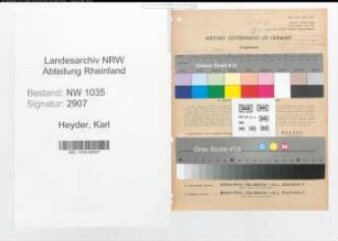 Entnazifizierung Karl Heyder , geb. 13.10.1897 (Kaumaennischer Angestellter)