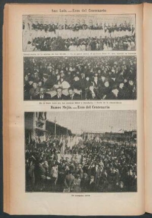 Ramos Mejia.- Ecos del Centenario