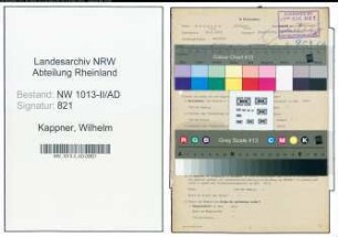 Entnazifizierung Wilhelm Kappner , geb. 14.08.1893 (Verwaltungsbeamter)