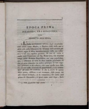 Epoca prima pitagora, ed I Pitagorici.