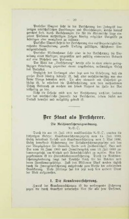 Der Staat als Versicherer