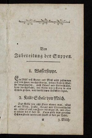 Von der Zubereitung der Suppen.