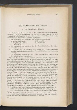 VI. Stoffhaushalt des Meeres