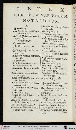 Index rerum, & verborum notabilium