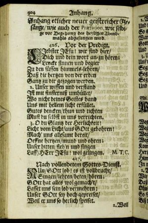 Anhang etlicher neuer geistreicher Gesänge [...]