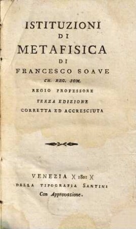 Istituzioni Di Metfisica