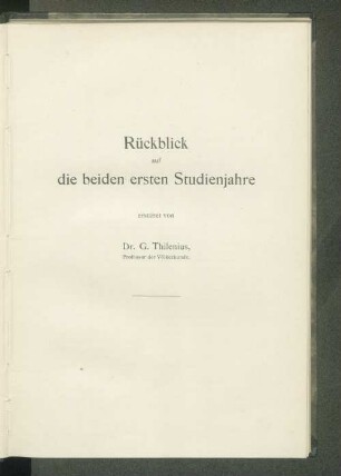 Rückblick auf die beiden ersten Studienjahre