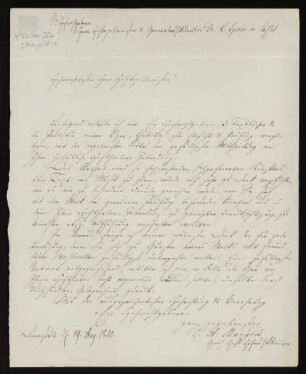 Brief von Carl Amand Mangold an Louis Spohr