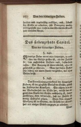 Das siebenzehnte Capitel. Von den bösartigen Fiebern.