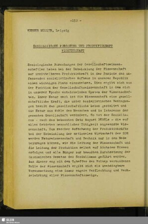 Soziologische Forschung Und Produktivkraft Wissenschaft