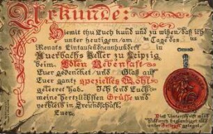Urkunde: Hiermit thu Euch kund ...