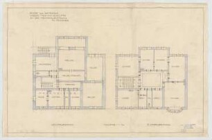 Thiersch, Friedrich von; München; Wohnhausneubau Lipps - Grundriss Keller, Grundriss 2. OG