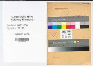 Entnazifizierung Arno Seeger, geb. 12.02.1914 (Kaufmaennischer Angestellter)