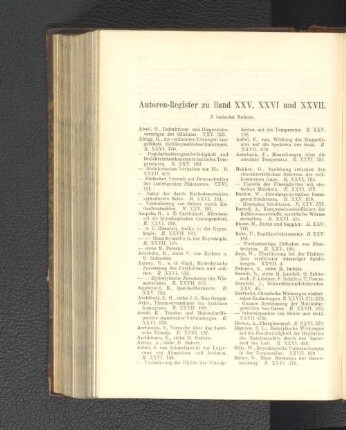 Autoren-Register zu Band XXV, XXVI und XXVII