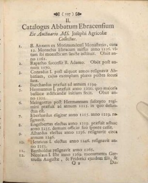 II. Catalogus Abbatum Ebracensium