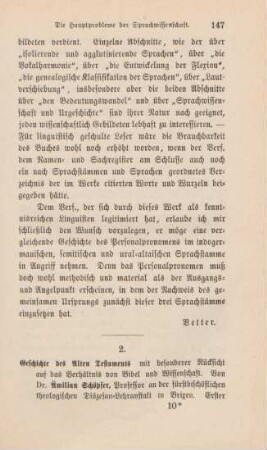 147-150 [Rezension] Schöpfer, Aemilian, Geschichte des Alten Testaments