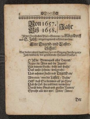 Von 1657. Biß 1658. Jahr
