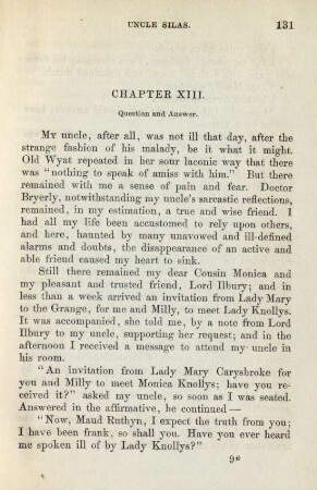Chapter XIII. Question and answer