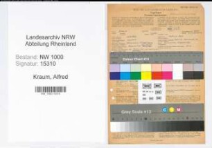 Entnazifizierung Alfred Kraum, geb. 21.03.1904 (Techn.Angest.)