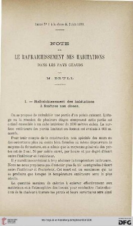 3.Ser. 4.1893: Note sur le rafraichissement des habitations dans les pays chauds