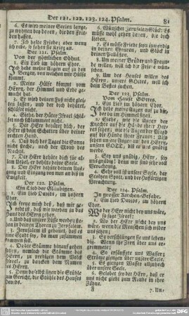 Der 122. Psalm. Ein Lied der Gläubigen