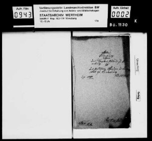 Stellungnahmen des Virneburger Amtmanns Philipp Hartmann Meurer und des Virneburger Landvogtes Heinrich Karl Will über die Klagen des Kaplans zu Virneburg bei der Regierung zu Wertheim.