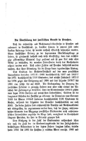 Die Überfüllung des juristischen Berufs in Preußen