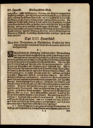 Das XIII. Hauptstück.