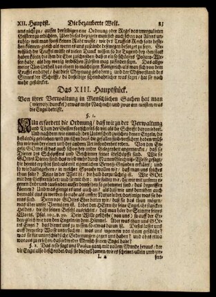 Das XIII. Hauptstück.