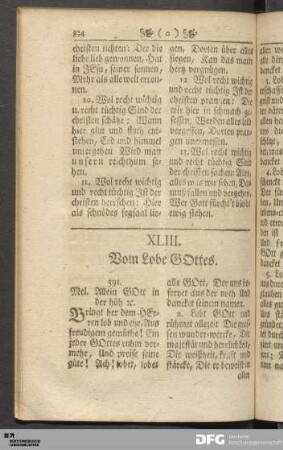 XLIII. Vom Lobe Gottes.