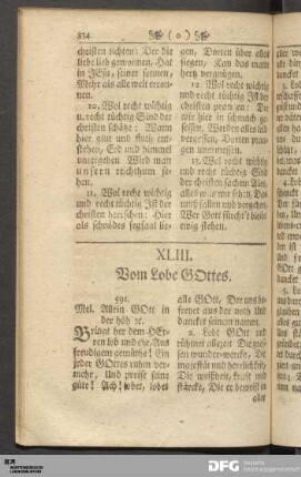 XLIII. Vom Lobe Gottes.
