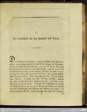 I. Die Landschaft um den Euphrat und Tigris