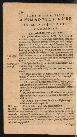 Iani Dousae Filii Animadversiones In M. Acci Plauti Comoedias.