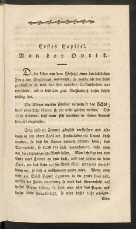 Erstes Capitel. Von der Optik
