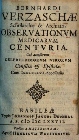 Observationum medicarum centuria