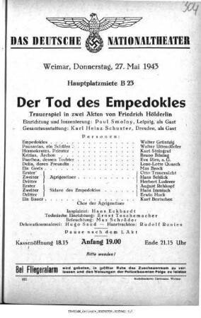 Der Tod des Empedokles