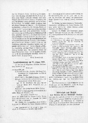 Hauptversammlung am 23. Januar 1909