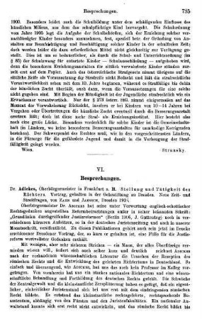735-750, VI. Besprechungen