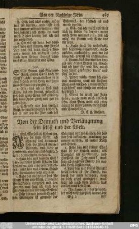 Von der Demuth und Verläugnung sein selbst und der Welt.