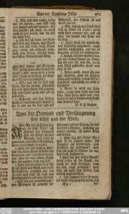 Von der Demuth und Verläugnung sein selbst und der Welt.