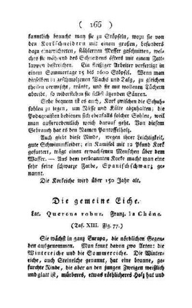 ¬Die¬ gemeine Eiche : Lat. Quercus robur ; Franz. la Chéne ; (Taf. XIII, Fig. 77)