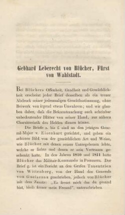 Gebhard Leberecht von Blücher, Fürst von Wahlstadt