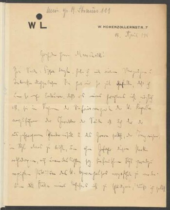 Brief an Max Marschalk : 14.04.1911