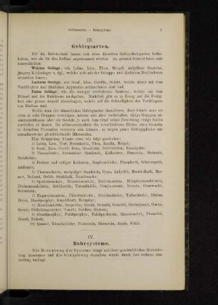 III. Gebirgsarten.