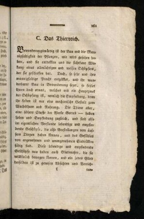 161-260, C. Das Tierreich
