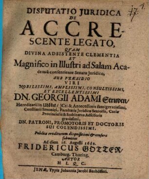 Disp. iur. de accrescente legato