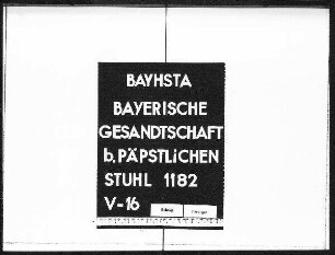Schriftwechsel mit Friedrich Graf von Pappenheim