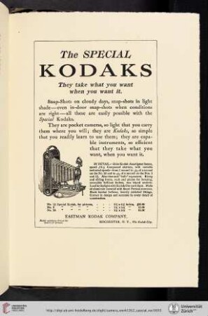 Eastman Kodak Company [Special Kodaks Pocket Cameras]