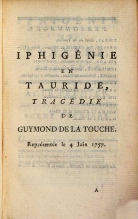 Iphigénie en Tauride : Tragédie