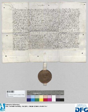 Das Landgericht des Burggraftums Nürnberg stellt ein Vidimus aus von dem Hofgerichtsurteil d.d. 1. Februar 1446.